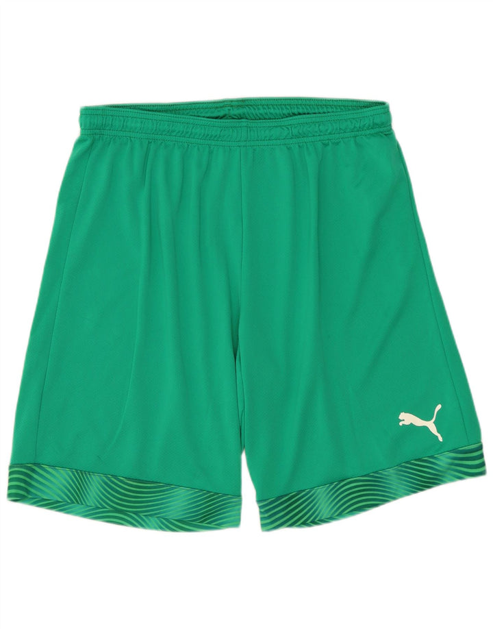 PUMA Mens Sport Shorts Large Green Geometric Polyester