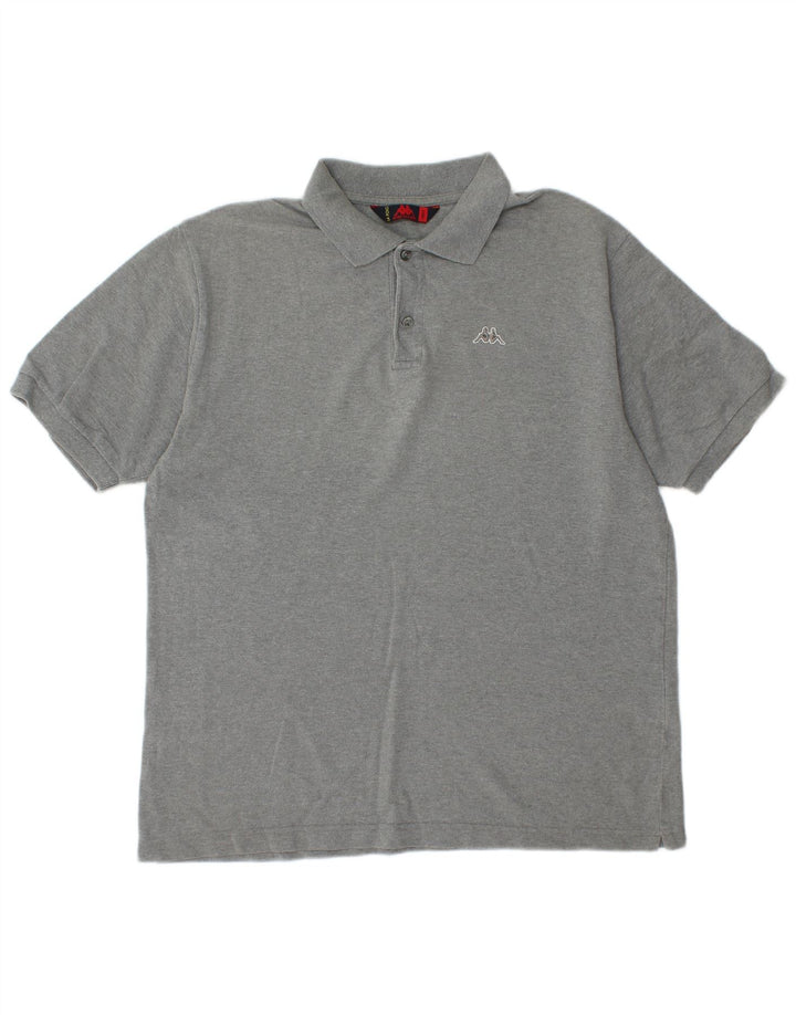 KAPPA Mens Polo Shirt Large Grey Cotton