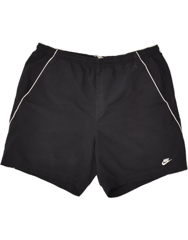 NIKE Mens Sport Shorts Large Black Polyester | Vintage Nike | Thrift | Second-Hand Nike | Used Clothing | Messina Hembry 