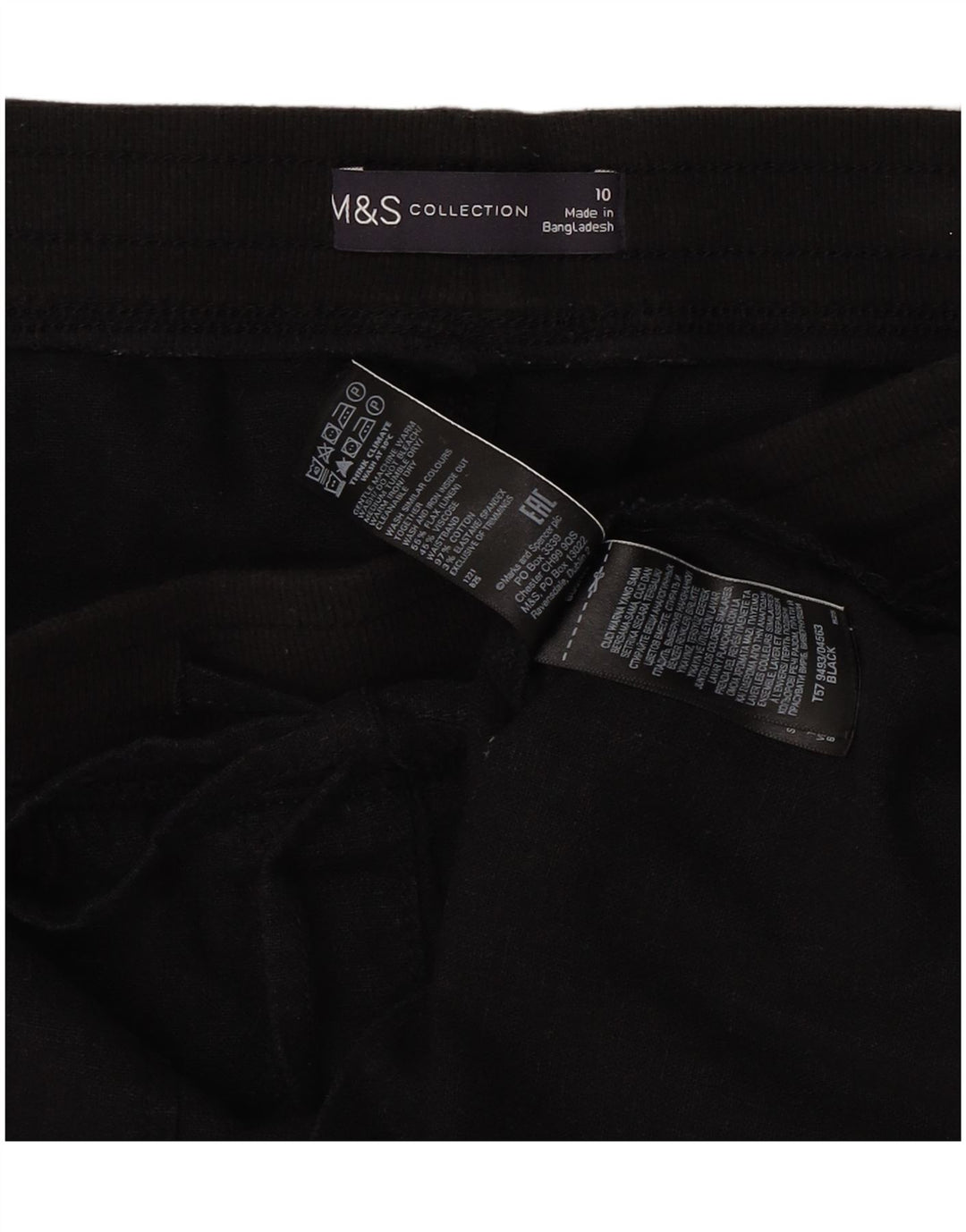 Marks & Spencer Womens Midi Skirt UK 10 Small W30  Black Linen
