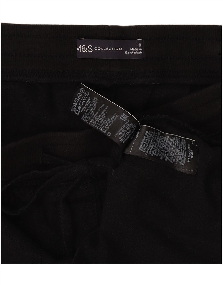 Marks & Spencer Womens Midi Skirt UK 10 Small W30  Black Linen