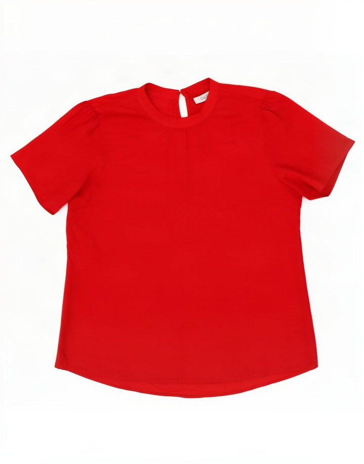 Oasis Womens Blouse Top UK 14 Large Red Polyester