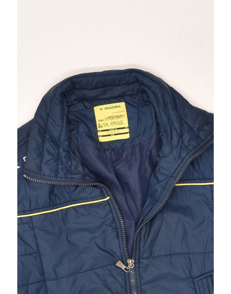 DIADORA Boys Padded Jacket 10-11 Years 2XS Navy Blue Polyester | Vintage Diadora | Thrift | Second-Hand Diadora | Used Clothing | Messina Hembry 