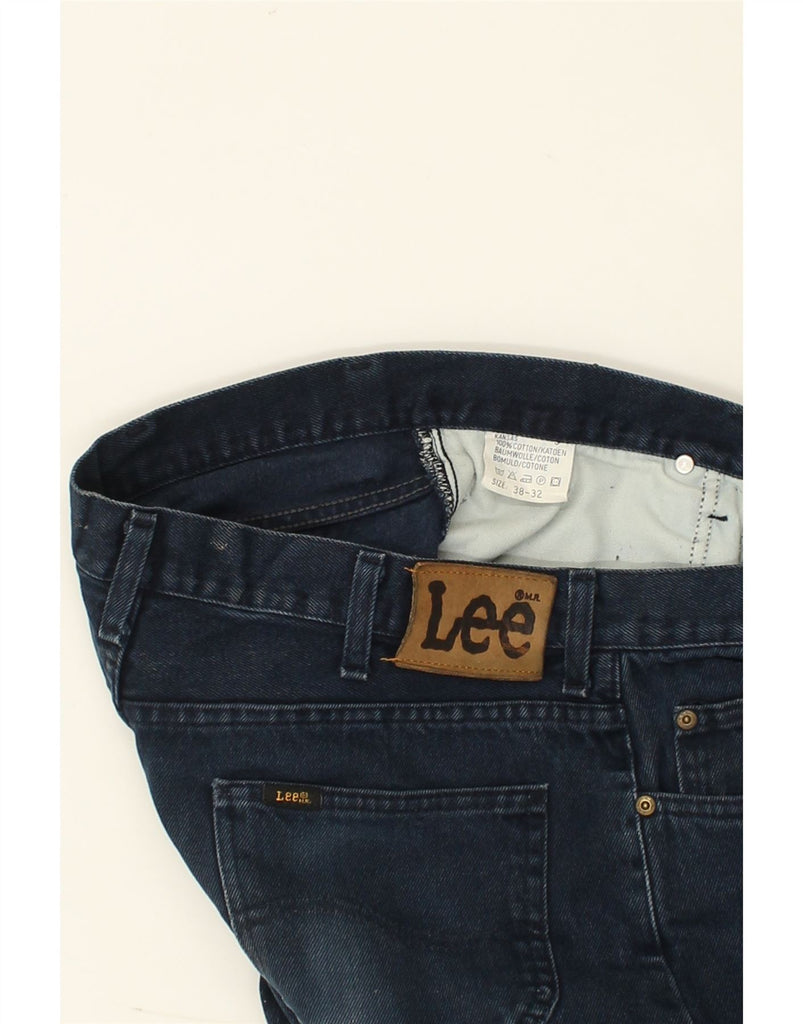LEE Mens Kansas Distressed Straight Jeans W38 L28  Navy Blue Cotton | Vintage Lee | Thrift | Second-Hand Lee | Used Clothing | Messina Hembry 