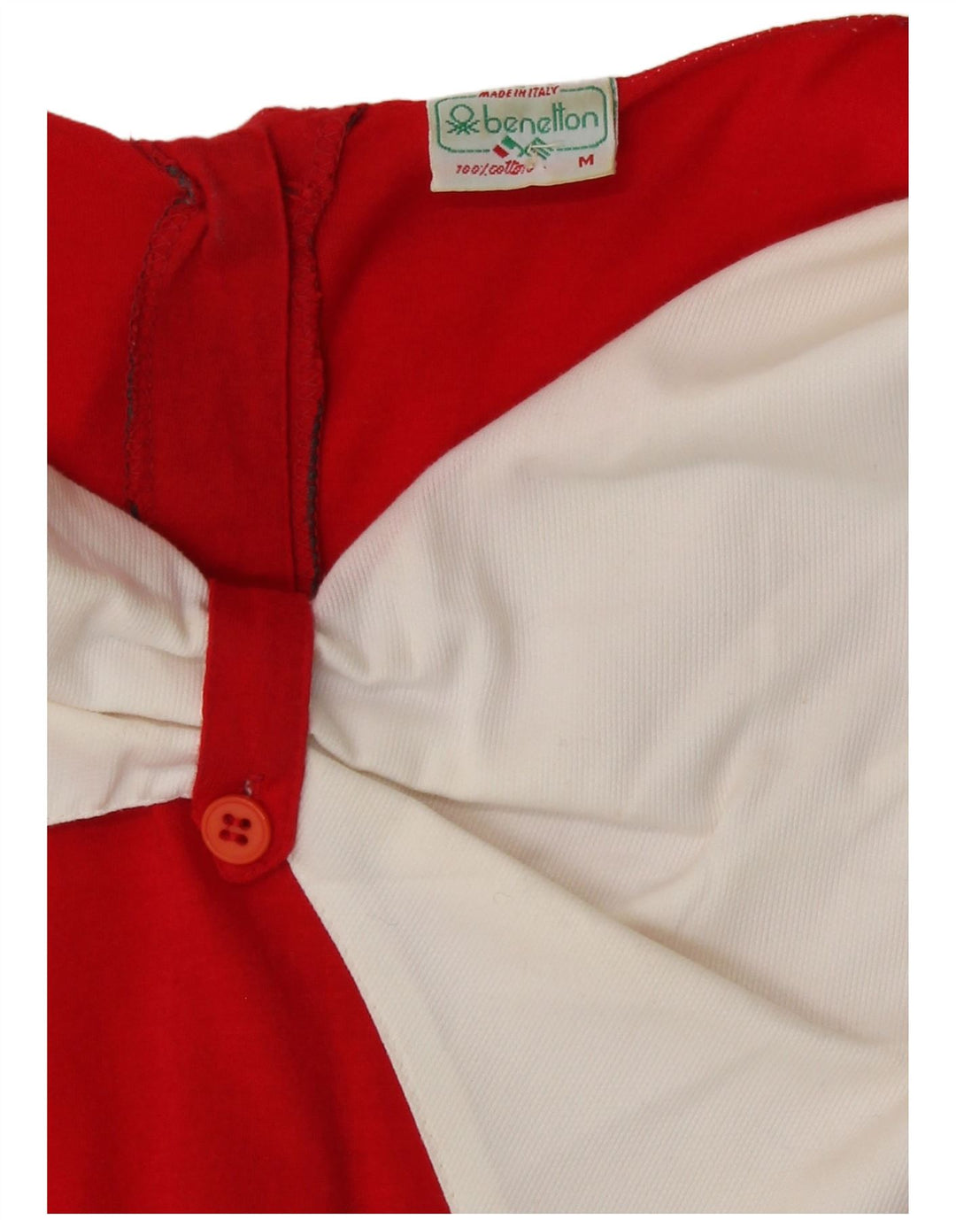 Benetton Womens Blouse Top UK 14 Medium Red Colourblock