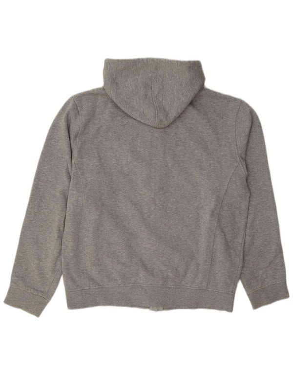 Fila Womens Graphic Zip Hoodie Sweater UK 16 Large Grey Flecked Cotton