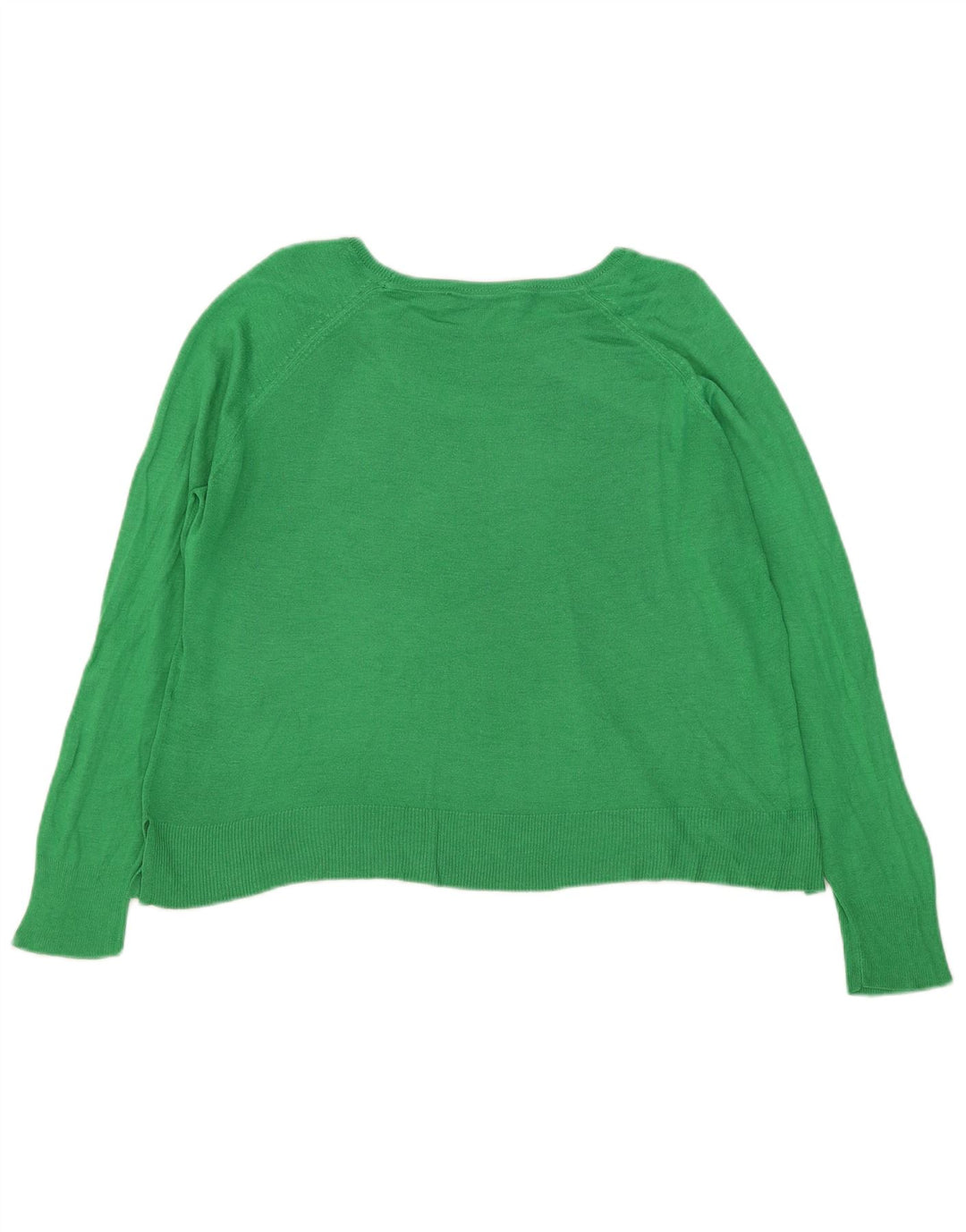 Zara Womens Oversized Boat Neck Jumper Sweater UK 14 Medium Green Viscose