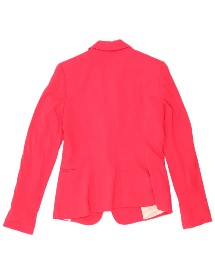 Zara Womens 1 Button Blazer Jacket UK 12 Medium Pink Viscose