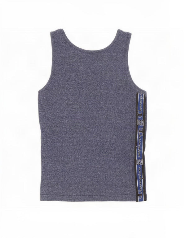 Champion Mens Graphic Vest Top Large Navy Blue Colourblock Cotton