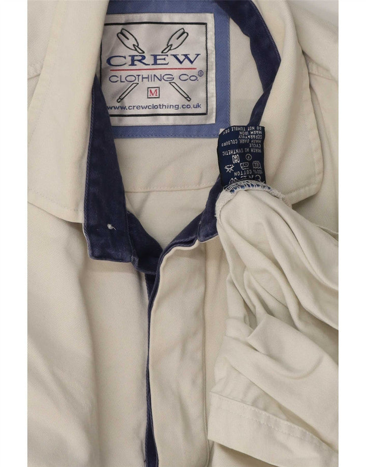 Crew Clothing Mens Pullover Shirt Medium White Striped Cotton