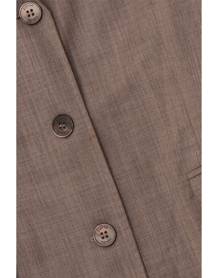 PIERRE CARDIN Womens 3 Button Blazer Jacket EU 42 Medium Grey Pinstripe