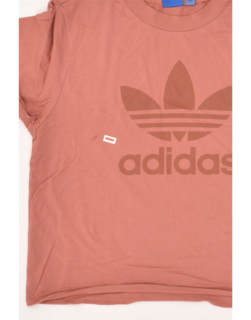 ADIDAS Womens Graphic T-Shirt Top UK 10 Small Orange Cotton | Vintage Adidas | Thrift | Second-Hand Adidas | Used Clothing | Messina Hembry 