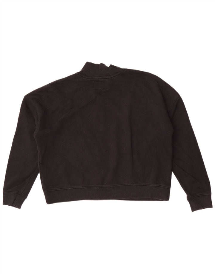 Jack Wills Womens Oversized Graphic Sweatshirt Jumper UK 16 Large Black