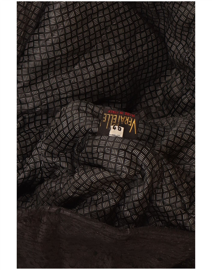 Vintage Womens Oversized Leather Jacket IT 46 Large Black Leather