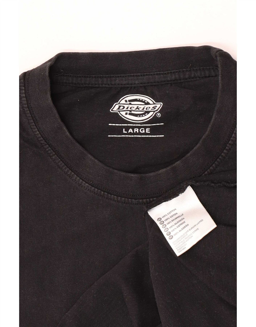 Dickies Mens T-Shirt Top Large Black Cotton