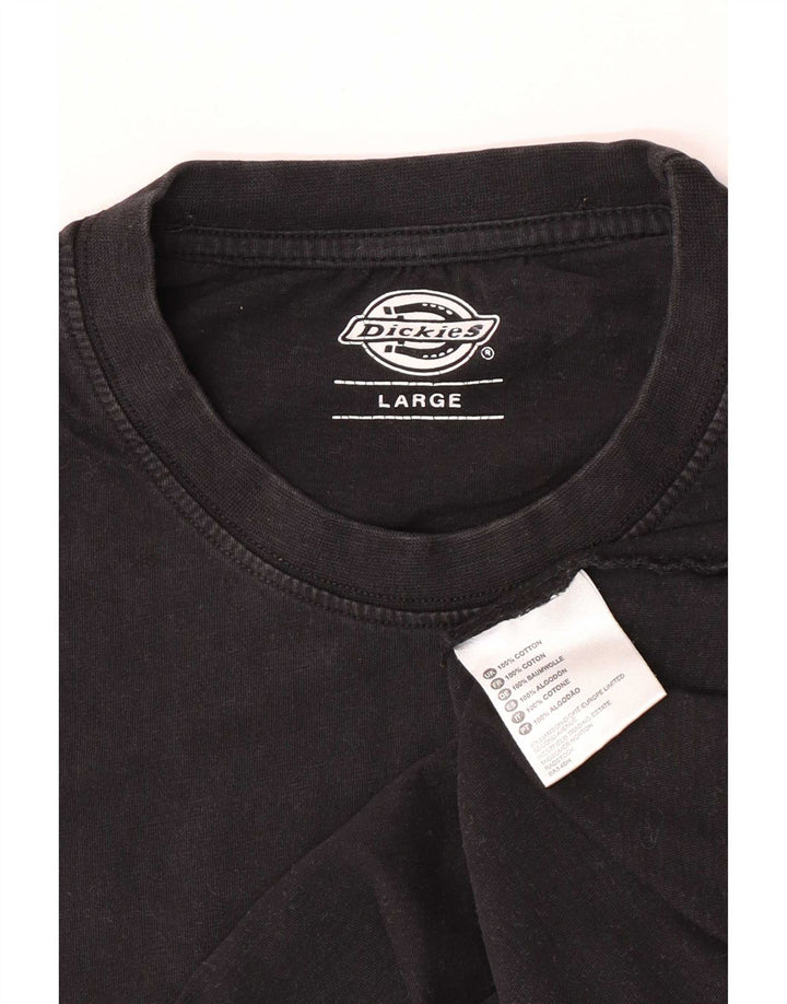 Dickies Mens T-Shirt Top Large Black Cotton