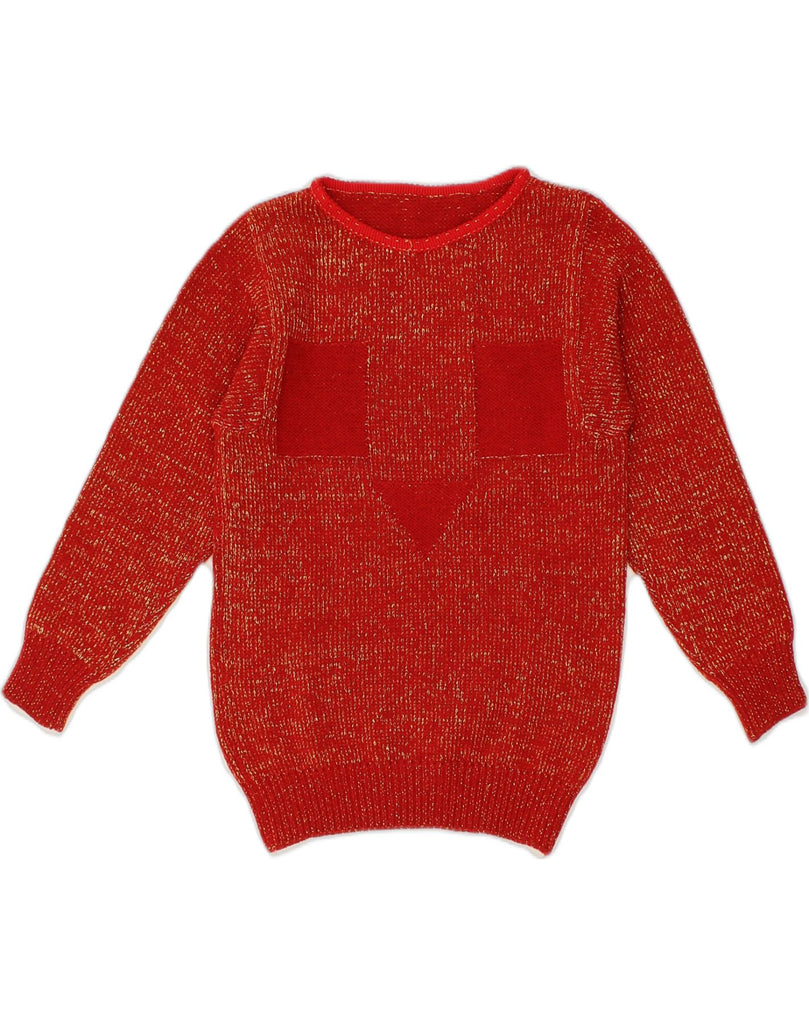 VINTAGE Womens Crew Neck Jumper Sweater UK 10 Small Red Flecked | Vintage Vintage | Thrift | Second-Hand Vintage | Used Clothing | Messina Hembry 