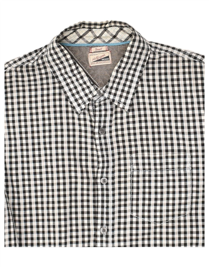 TOMMY HILFIGER Mens Shirt Small Grey Check Cotton | Vintage Tommy Hilfiger | Thrift | Second-Hand Tommy Hilfiger | Used Clothing | Messina Hembry 