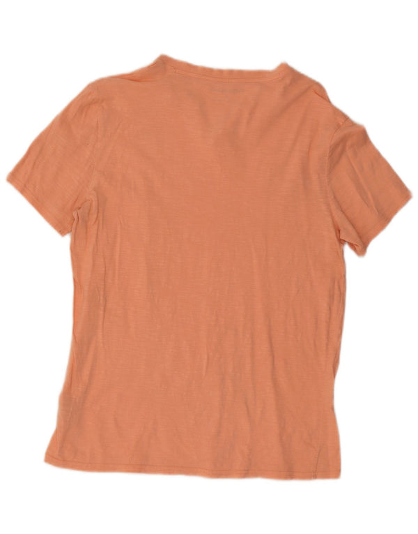 Calvin Klein Womens Short Sleeve Graphic T-Shirt Top UK 12 Medium Orange