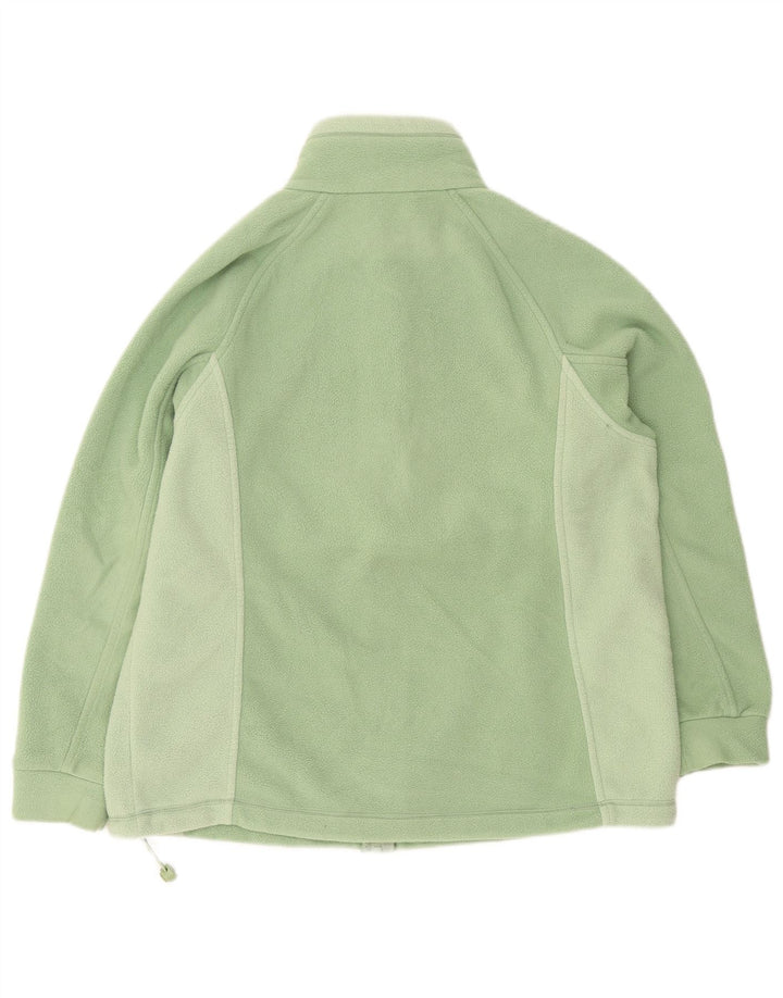 Marks & Spencer Womens Fleece Jacket UK 14 Large Green Colourblock