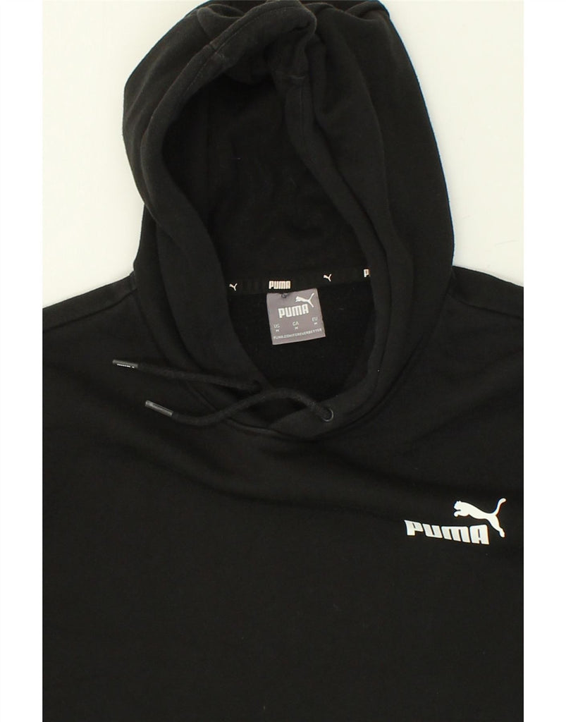 PUMA Mens Graphic Hoodie Jumper Medium Black Cotton Vintage Puma and Second-Hand Puma from Messina Hembry 