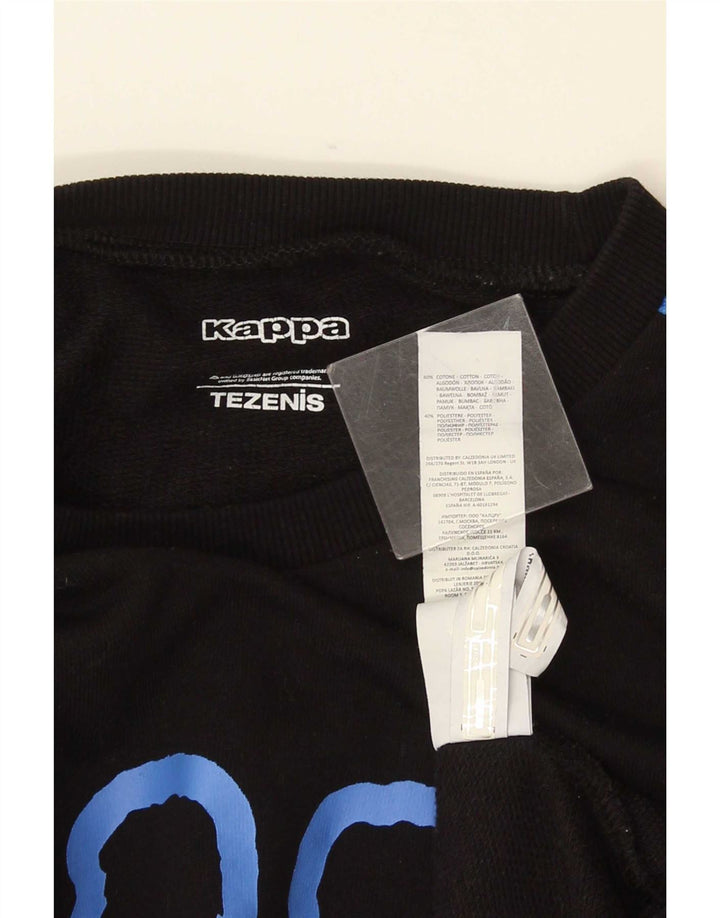 Kappa Mens Graphic Sweatshirt Jumper Large Black Cotton