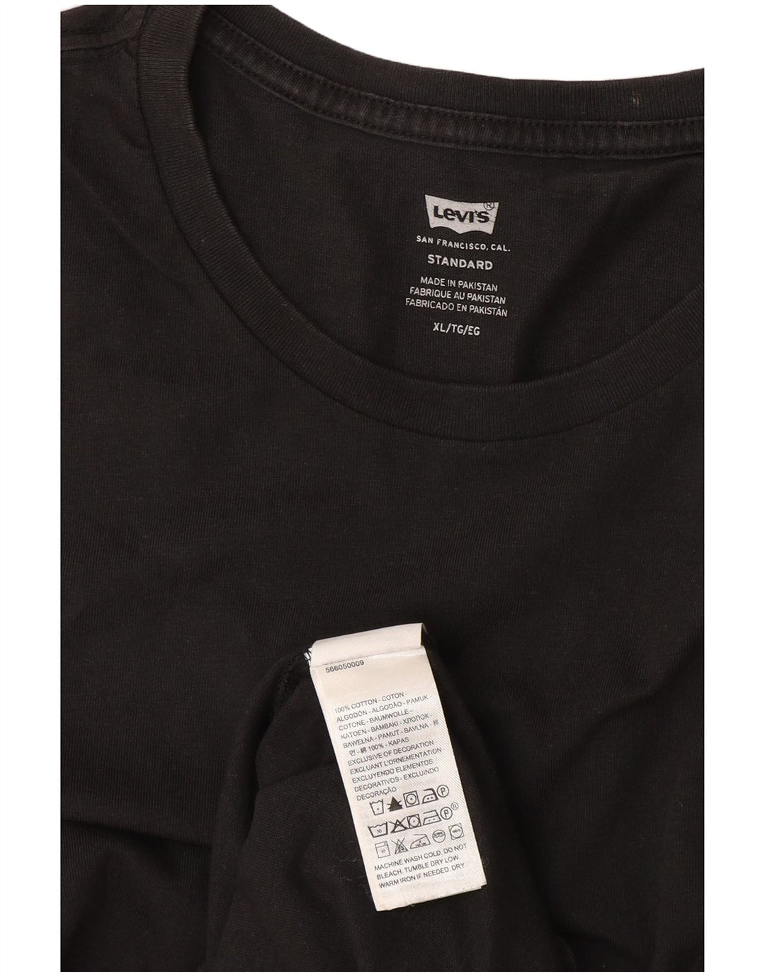 Levi's Mens Standard T-Shirt Top XL Black Cotton