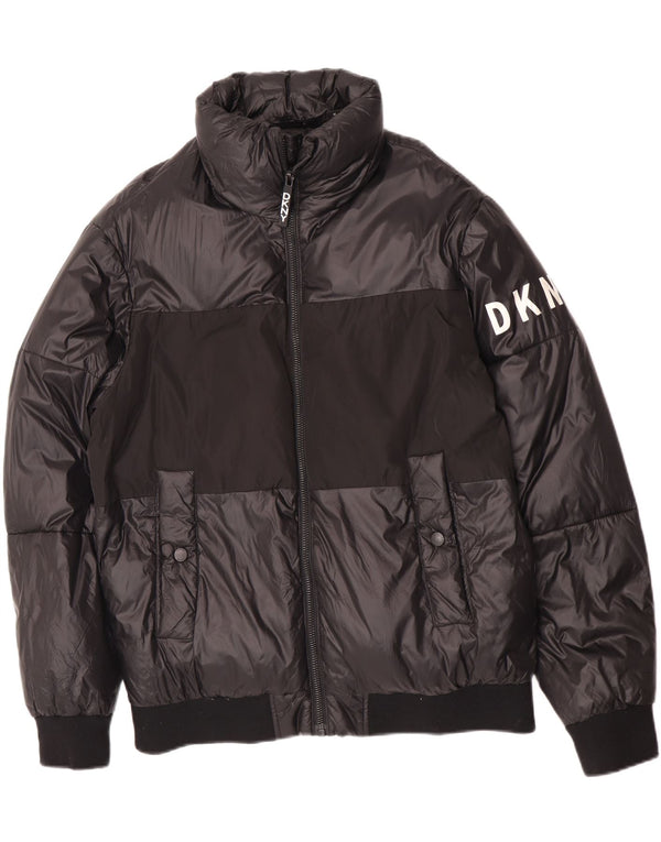 Dkny Mens Graphic Padded Jacket UK 38 Medium Black Colourblock Nylon