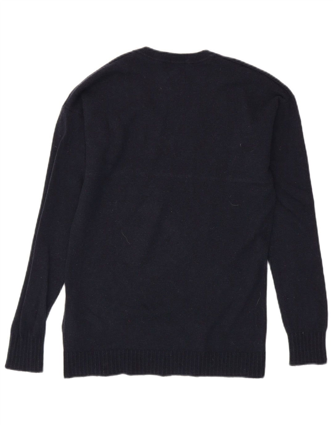 TOMMY HILFIGER Mens V-Neck Jumper Sweater Small Navy Blue Wool