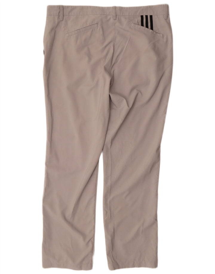 ADIDAS Mens Straight Chino Trousers W38 L32 Grey Polyester