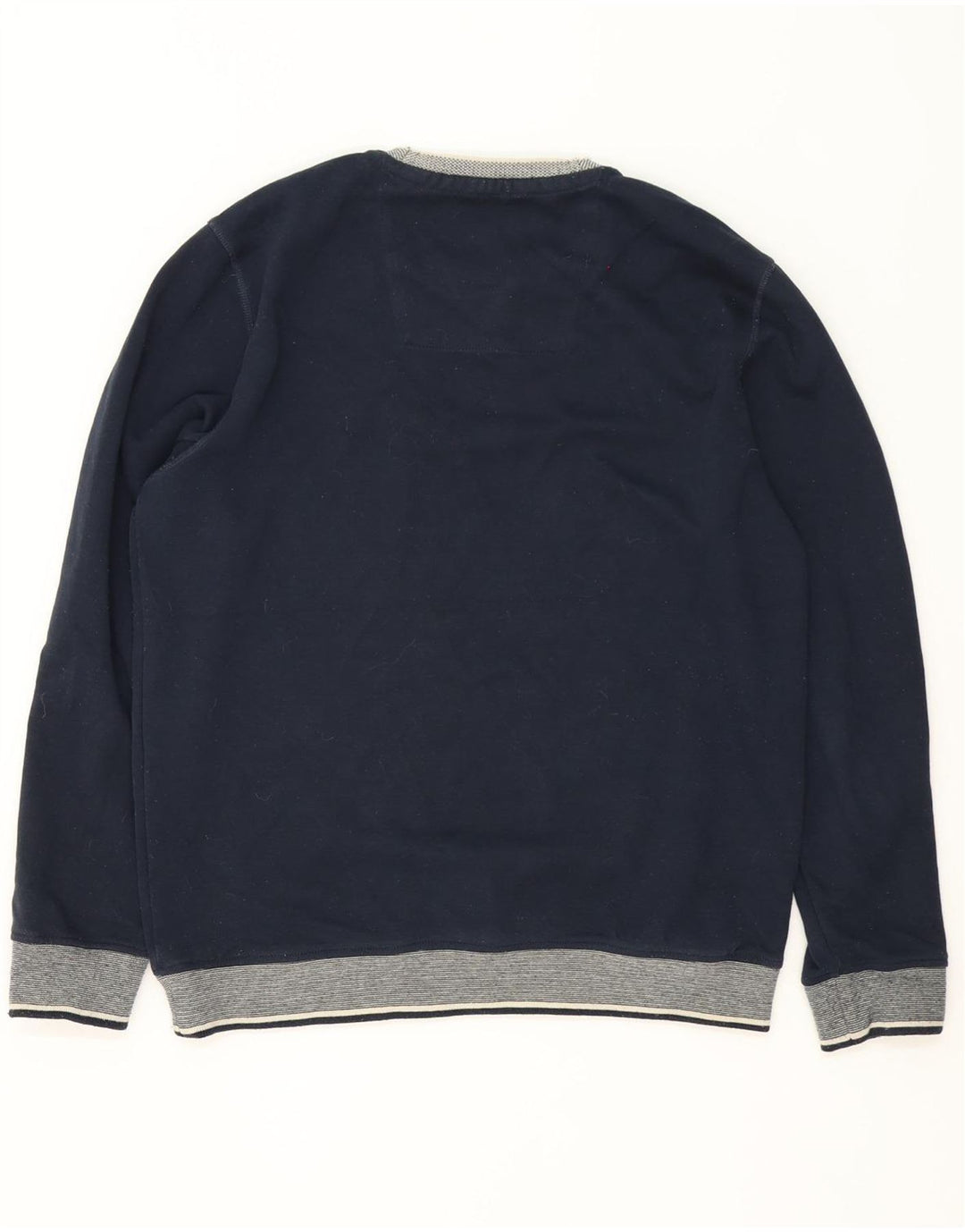 Crew Clothing Mens Sweatshirt Jumper Large Navy Blue Colourblock Polyester