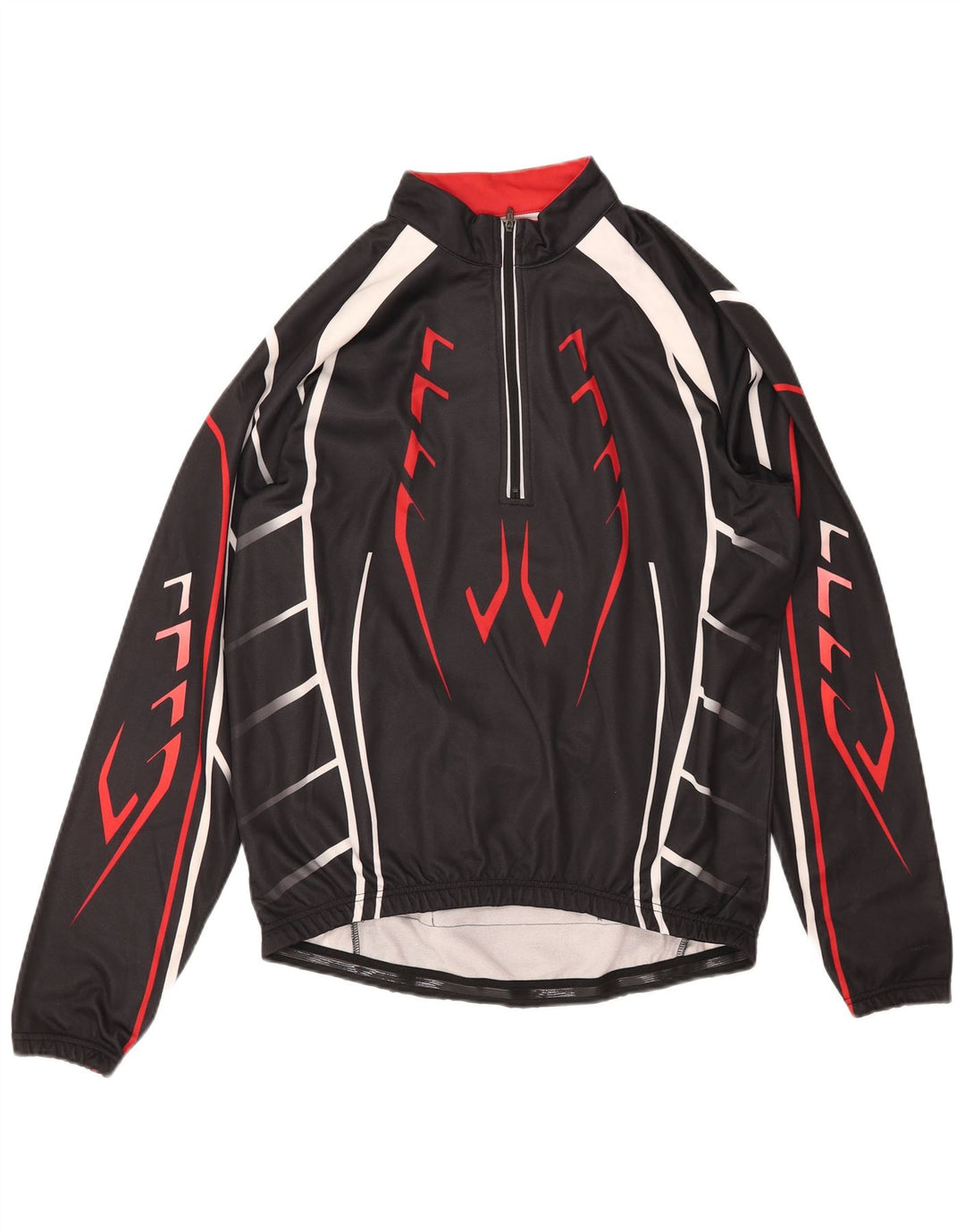 CRANE Mens Zip Neck Pullover Tracksuit Top IT 52 Large Black Geometric