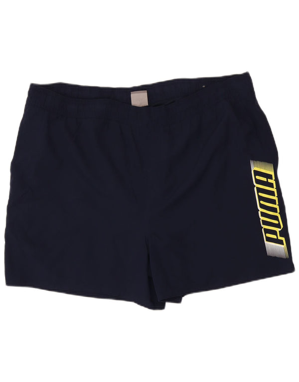 Puma Mens Graphic Sport Shorts XL Navy Blue Polyester