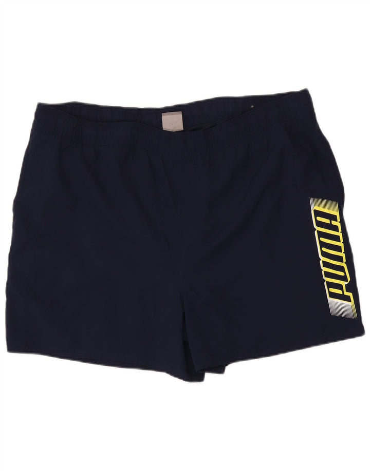 Puma Mens Graphic Sport Shorts XL Navy Blue Polyester