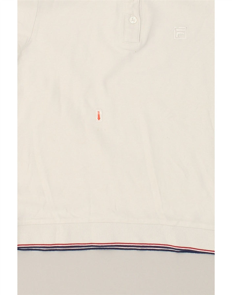 FILA Womens Polo Shirt UK 10 Small White Cotton | Vintage Fila | Thrift | Second-Hand Fila | Used Clothing | Messina Hembry 