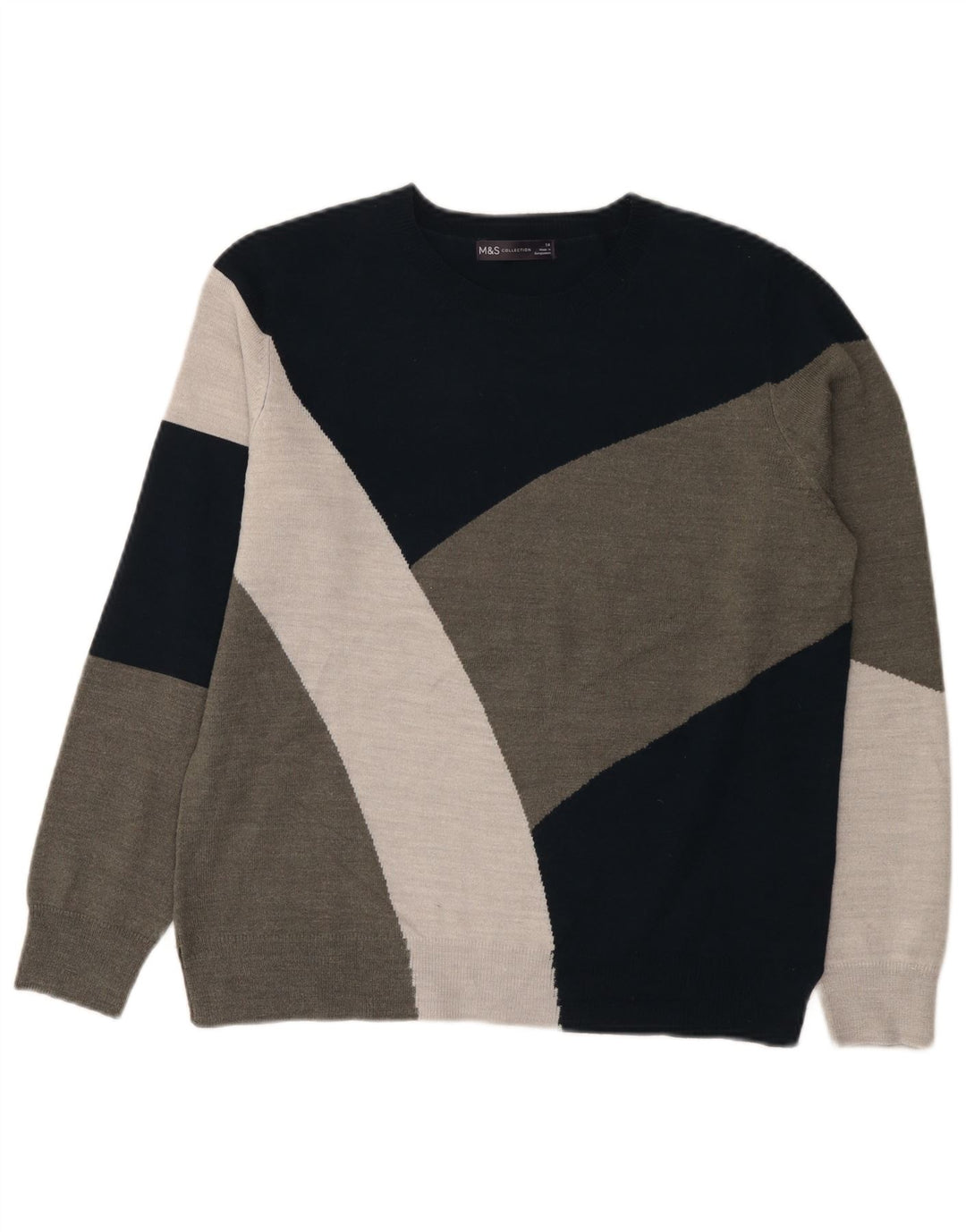 Marks & Spencer Womens Boat Neck Jumper Sweater UK 14 Large Multicoloured