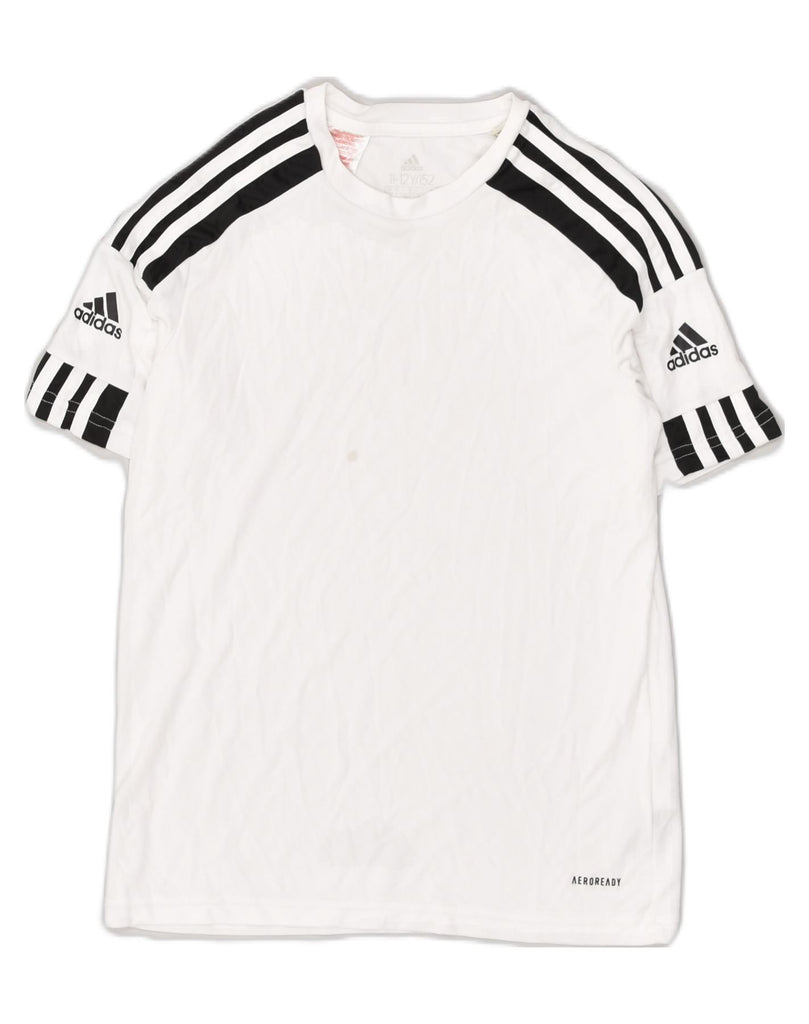 ADIDAS Boys Graphic T-Shirt Top 11-12 Years White Polyester | Vintage Adidas | Thrift | Second-Hand Adidas | Used Clothing | Messina Hembry 