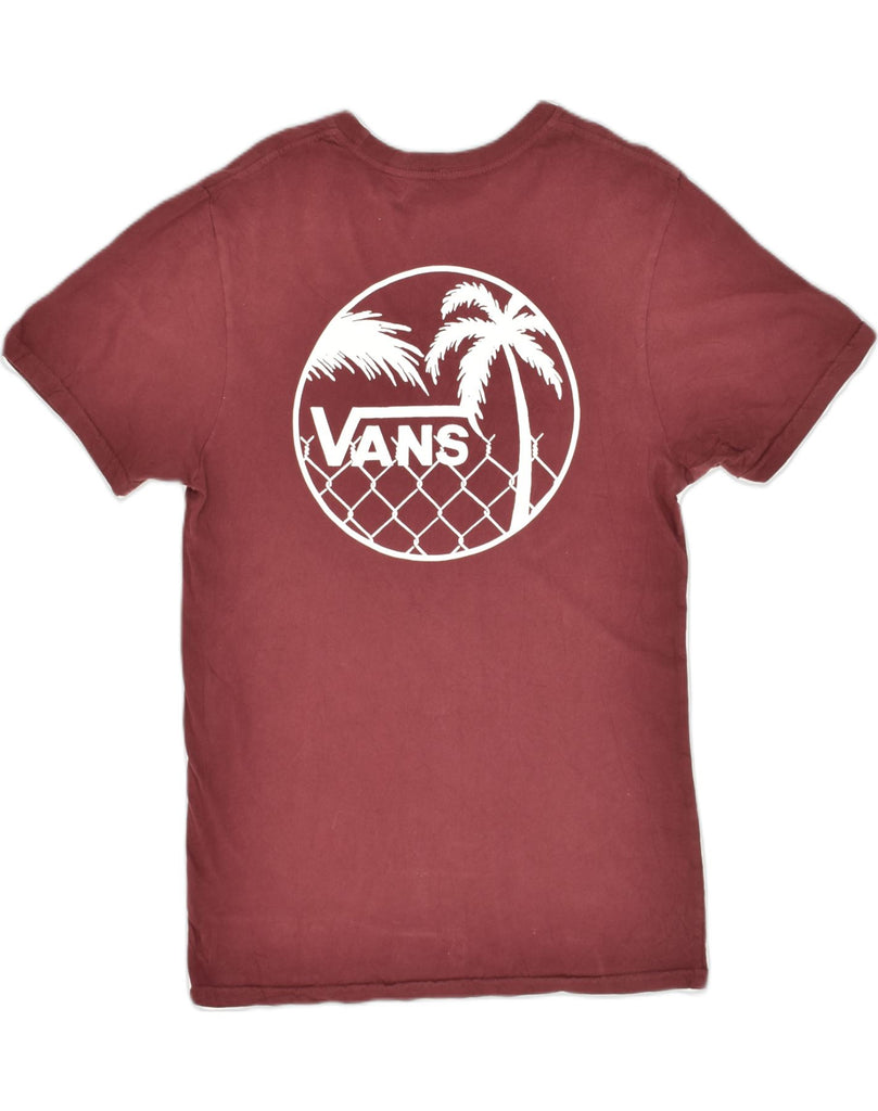 VANS Mens Slim Fit Graphic T-Shirt Top Small Burgundy Cotton | Vintage Vans | Thrift | Second-Hand Vans | Used Clothing | Messina Hembry 