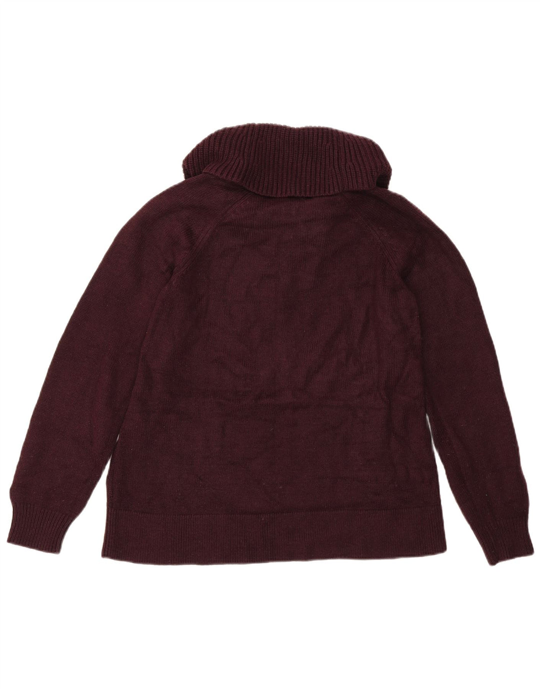TOMMY HILFIGER Womens Shawl Neck Jumper Sweater UK 14 Medium Maroon