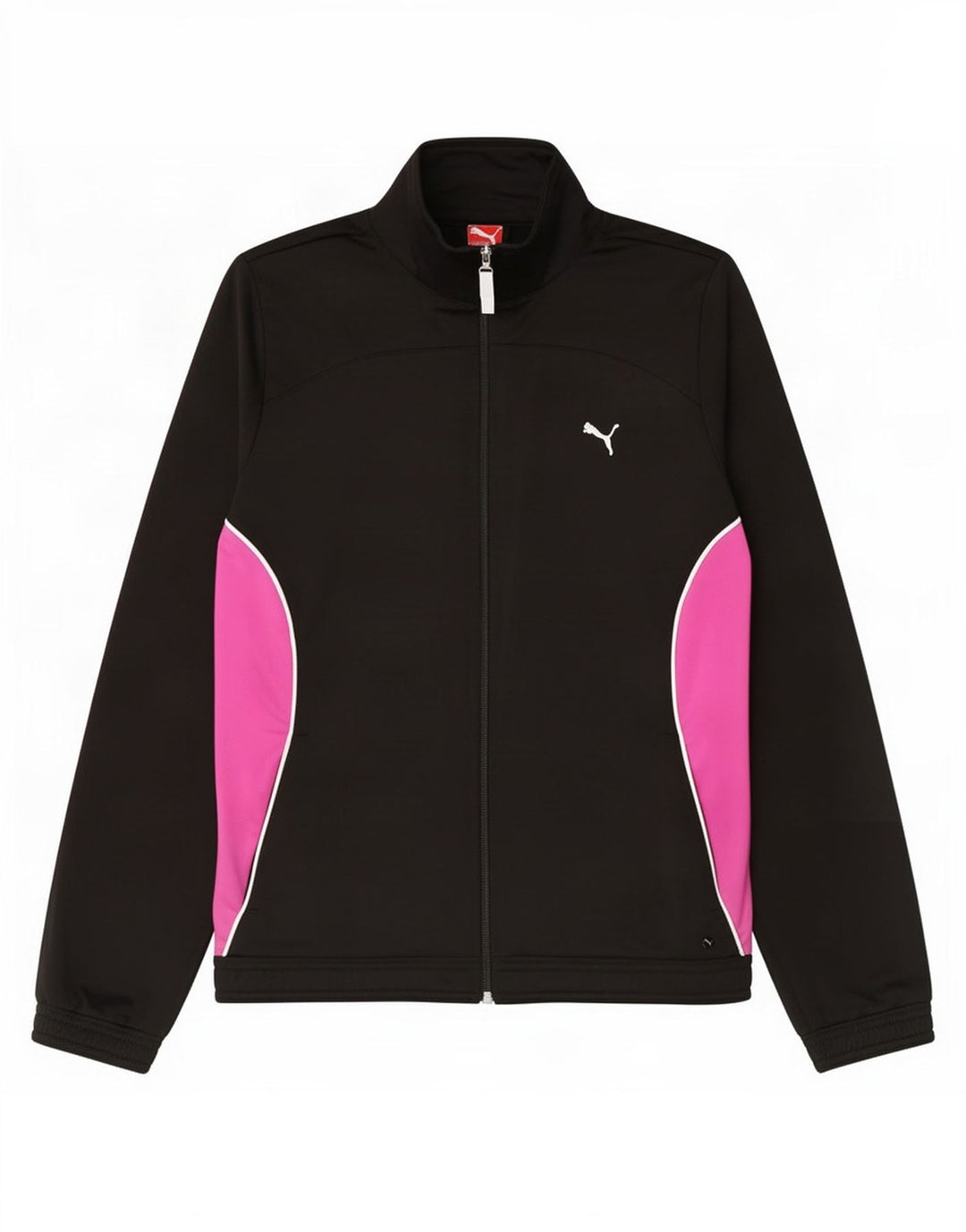 Puma Womens Tracksuit Top Jacket UK 14 Large Black Colourblock Polyester