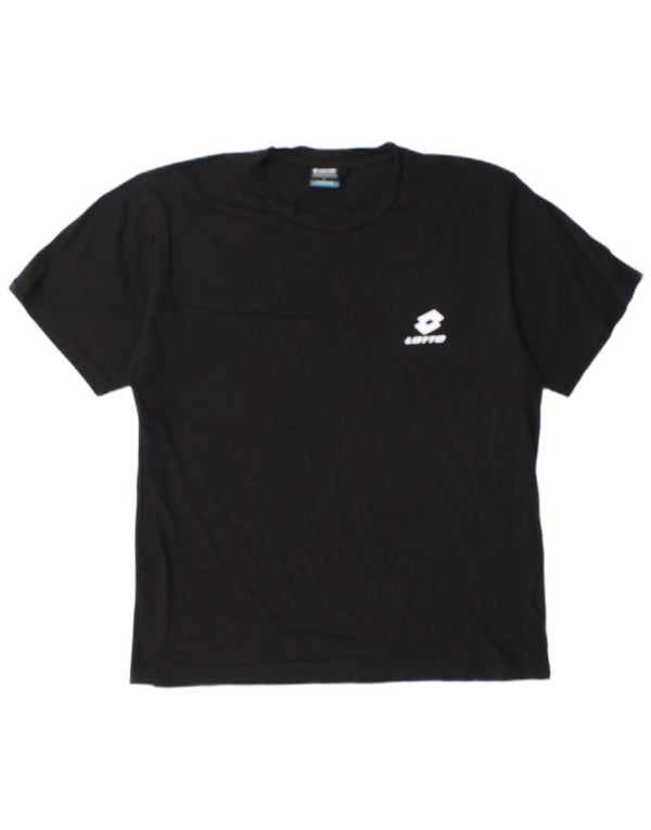 Lotto Mens T-Shirt Top Large Black Cotton