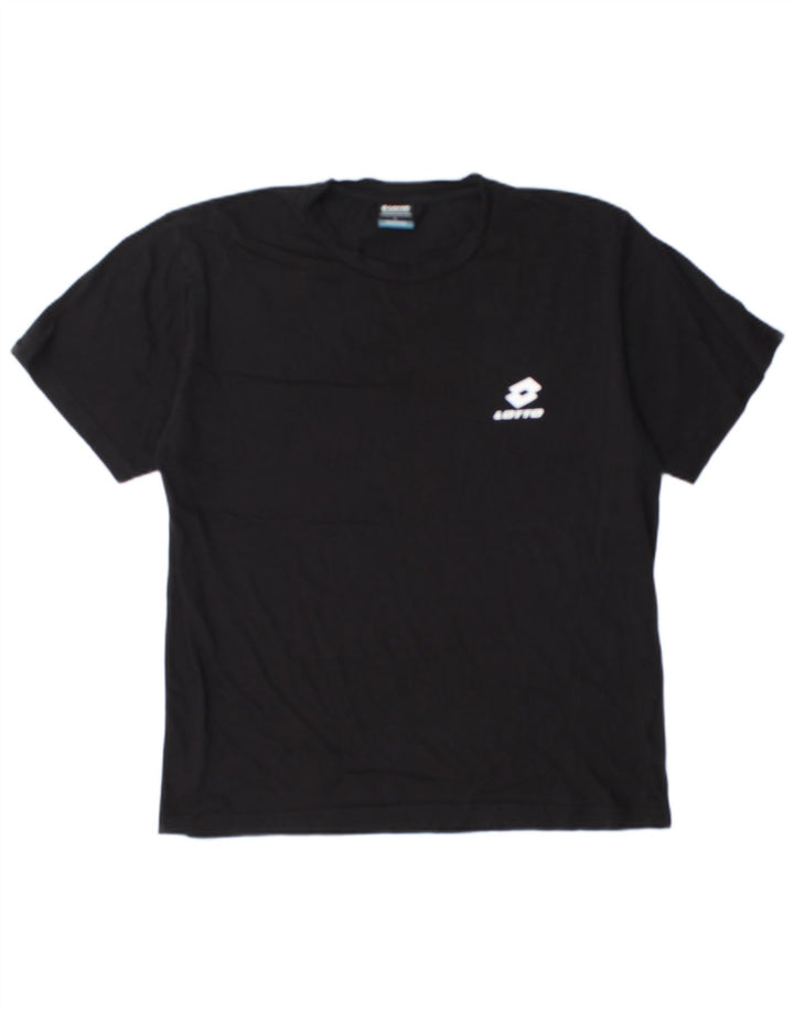 Lotto Mens T-Shirt Top Large Black Cotton