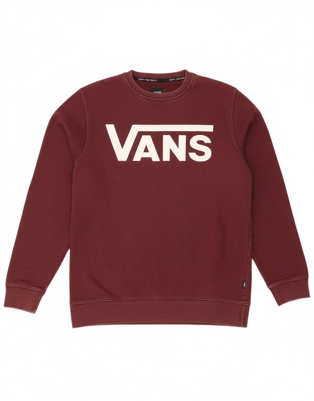 Vans Mens Graphic Sweatshirt Jumper Small Burgundy Cotton