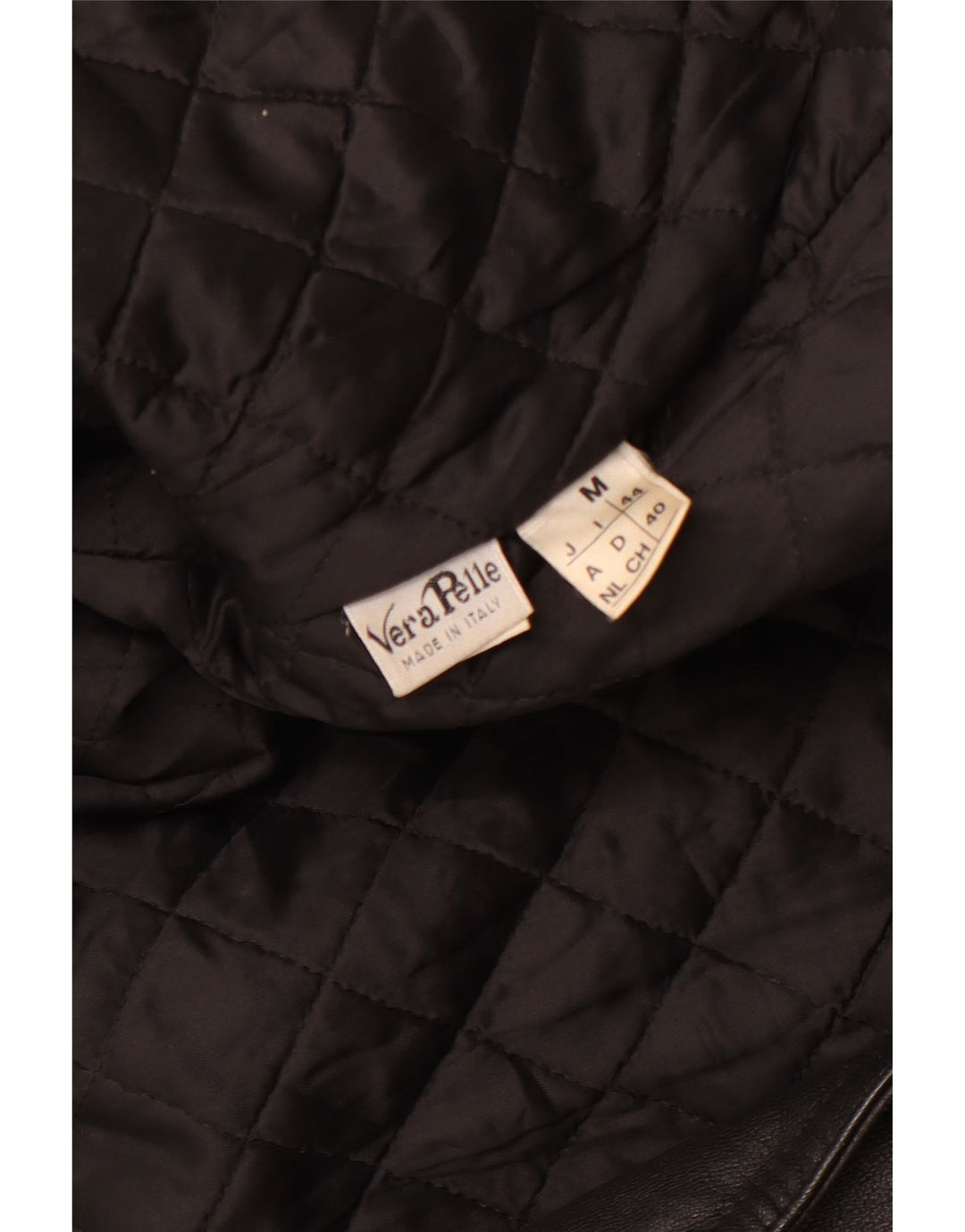 VINTAGE Womens Leather Biker Jacket UK 14 Medium Black Leather