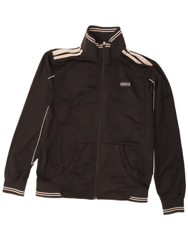 Asics Mens Graphic Tracksuit Top Jacket Small Black Polyester
