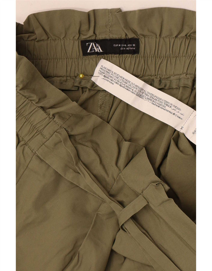 Zara Womens Casual Shorts XL W32  Khaki Cotton