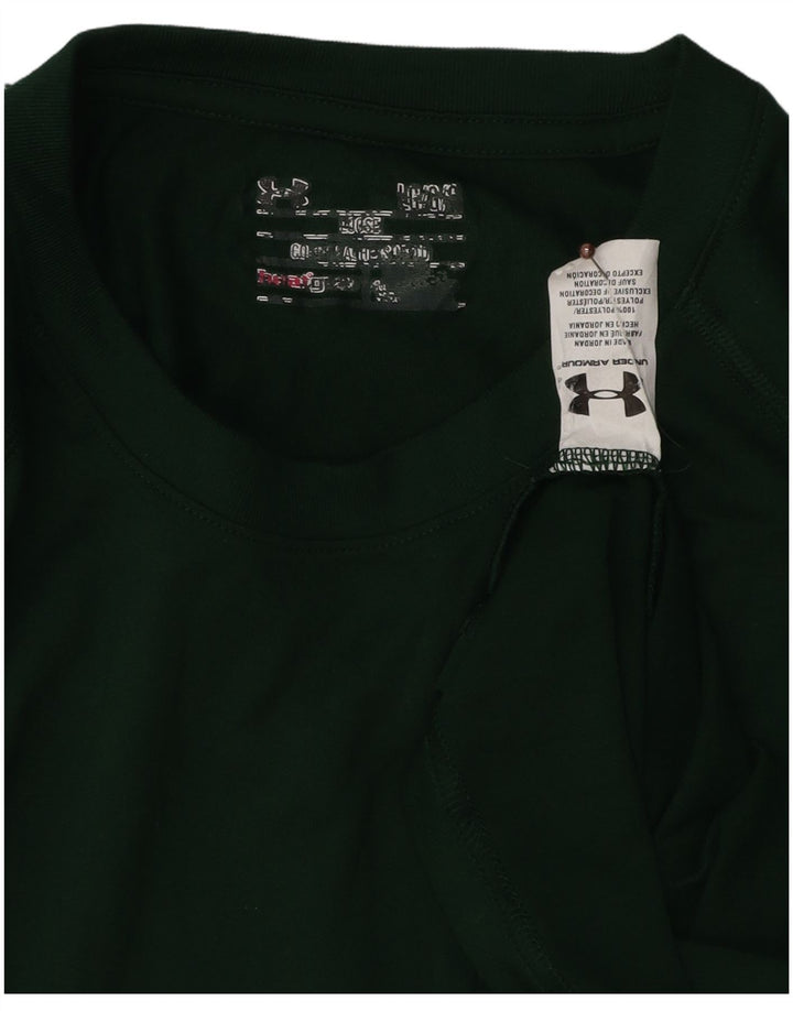 UNDER ARMOUR Mens Heat Gear T-Shirt Top Large Green Polyester