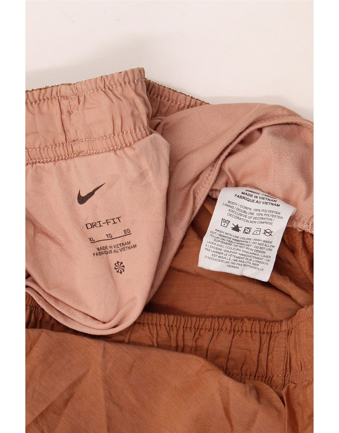 NIKE Womens Dri Fit Sport Shorts UK 18 XL  Brown Polyester
