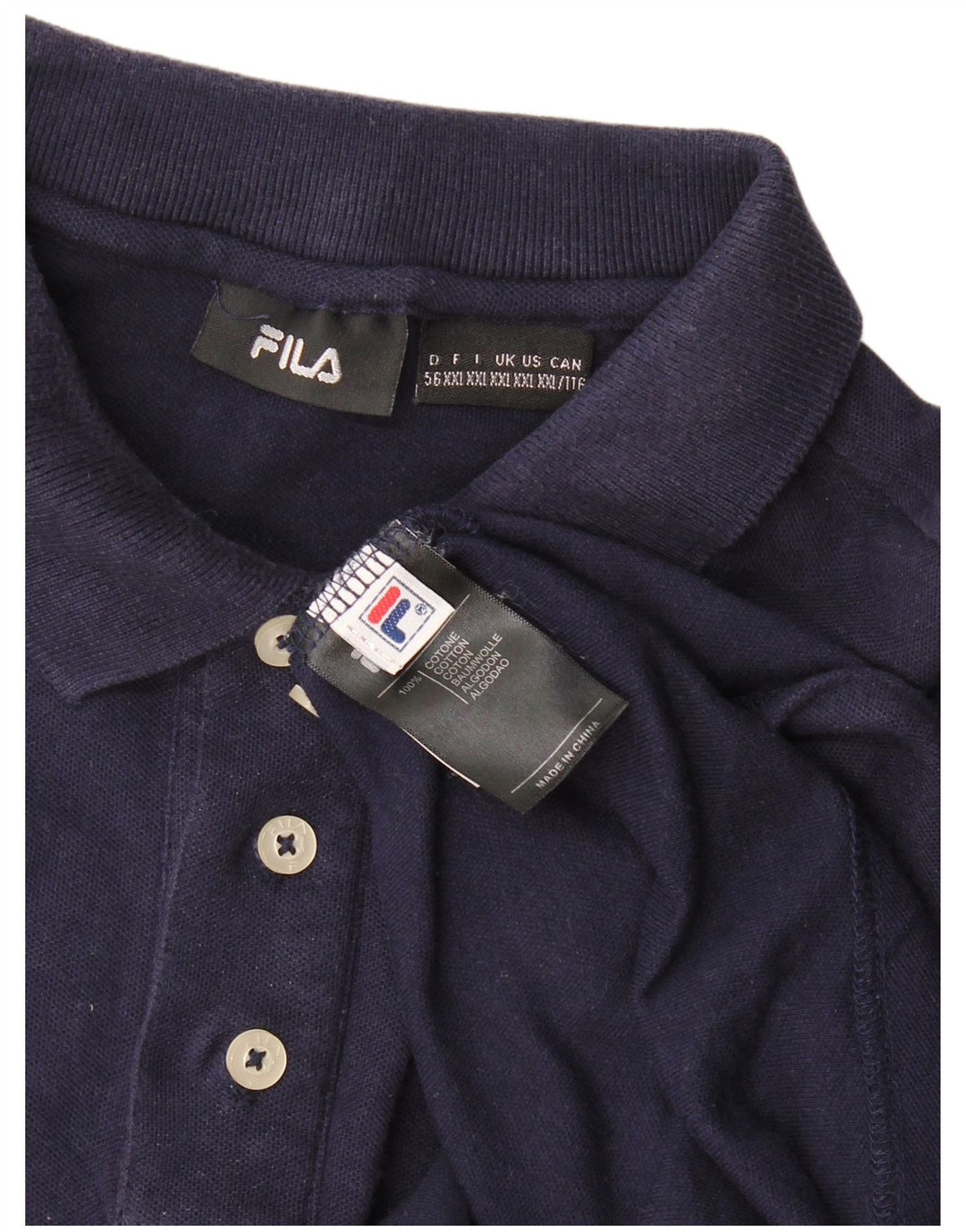 Fila Mens Polo Shirt 2XL Navy Blue Cotton