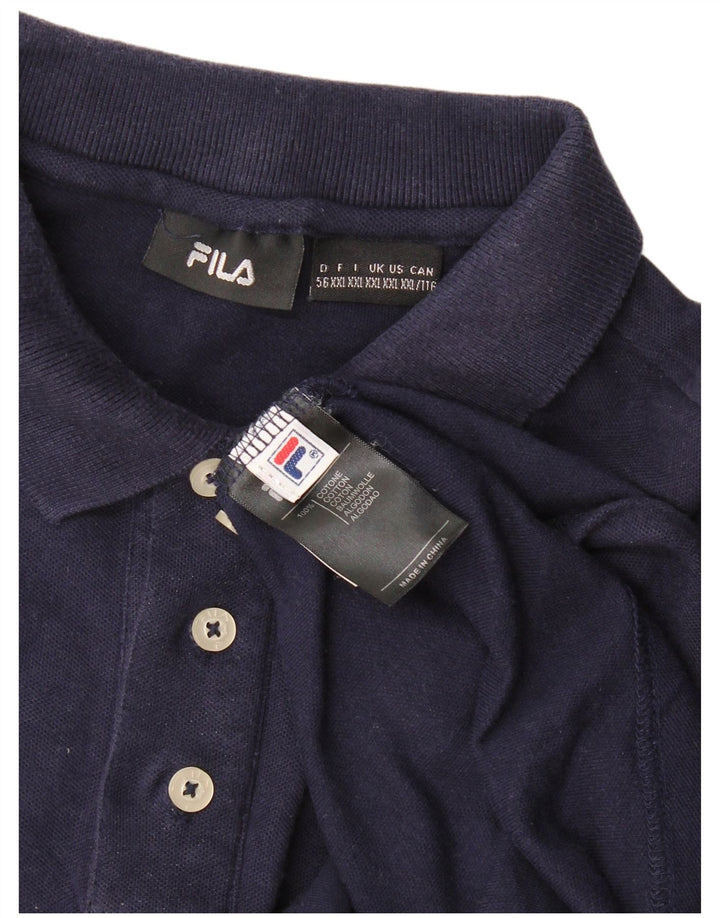 Fila Mens Polo Shirt 2XL Navy Blue Cotton